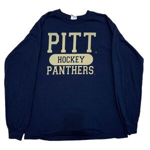 NAVY BLUE PITT PANTHERS HOCKEY LONG SLEEVE T-SHIRT